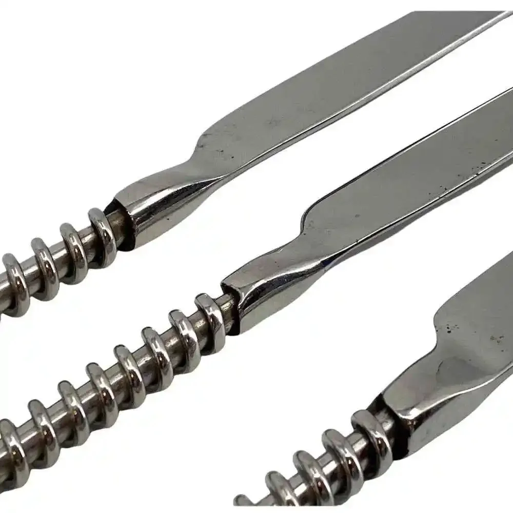 Lot Of 3 Gibson 18/8 Stainless Steel Silver Twisted Spiral Flatware Knives